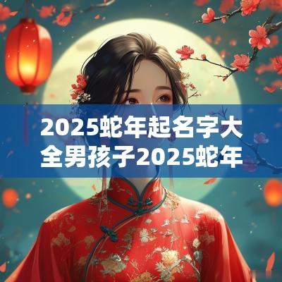 2025蛇年起名字大全男孩子2025蛇年最旺男孩名字