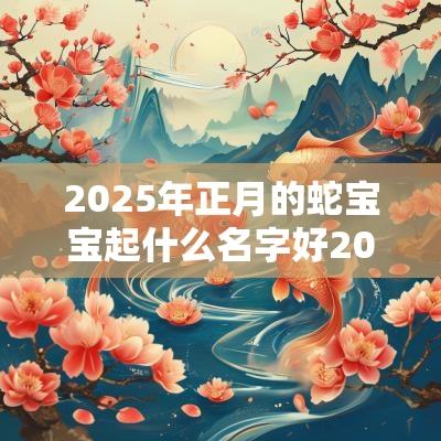 2025年正月的蛇宝宝起什么名字好2025年1月取名