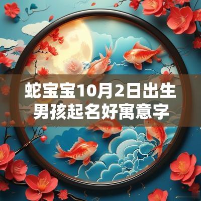 蛇宝宝10月2日出生男孩起名好寓意字新颖的男宝宝名字