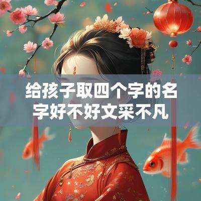 给孩子取四个字的名字好不好文采不凡有寓意的四字名字