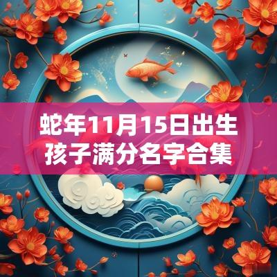 蛇年11月15日出生孩子满分名字合集气质端庄的女生取名