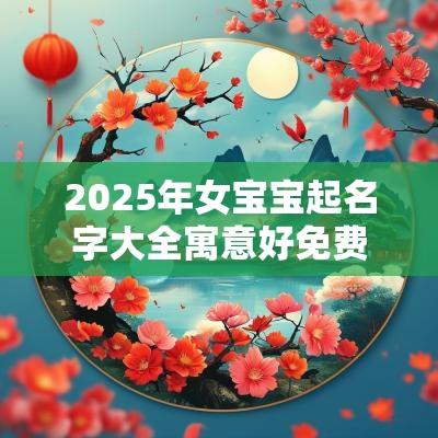 2025年女宝宝起名字大全寓意好免费独特新颖的女孩名