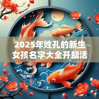2025年姓孔的新生女孩名字大全开朗活泼的女孩名字
