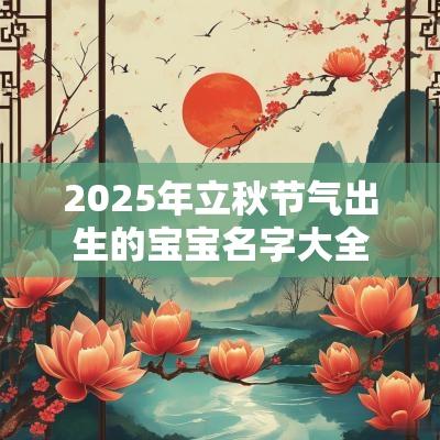 2025年立秋节气出生的宝宝名字大全为宝宝成长加分
