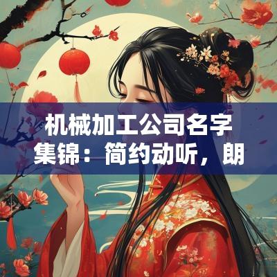 机械加工公司名字集锦：简约动听，朗朗上口的机械加工企业名