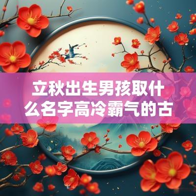 立秋出生男孩取什么名字高冷霸气的古风男孩名推荐