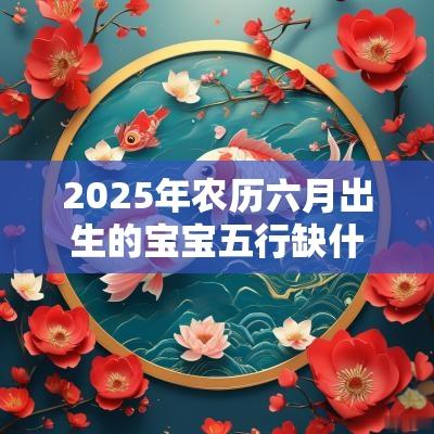 2025年农历六月出生的宝宝五行缺什么新生儿周易取名