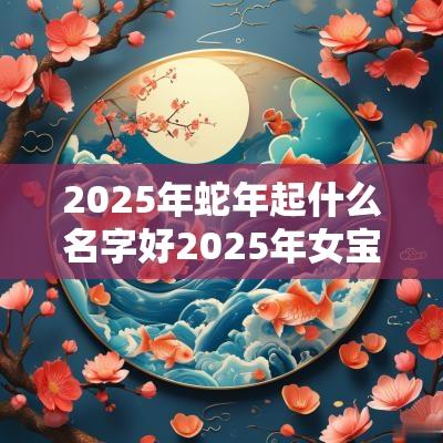 2025年蛇年起什么名字好2025年女宝男宝取名大全