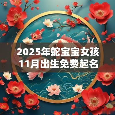 2025年蛇宝宝女孩11月出生免费起名不得不看的名字