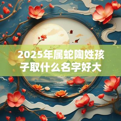 2025年属蛇陶姓孩子取什么名字好大方开朗的宝宝起名