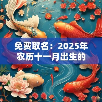 免费取名：2025年农历十一月出生的蛇宝宝在线起名解析