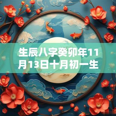 生辰八字癸卯年11月13日十月初一生的男生五行旺缺详解