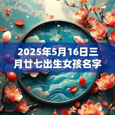 2025年5月16日三月廿七出生女孩名字五行生辰八字