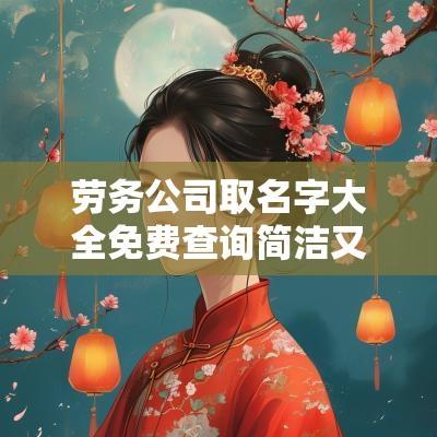 劳务公司取名字大全免费查询简洁又顺口的劳务企业起名