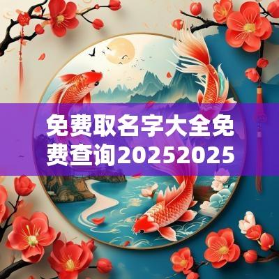 免费取名字大全免费查询20252025年最旺女孩名字