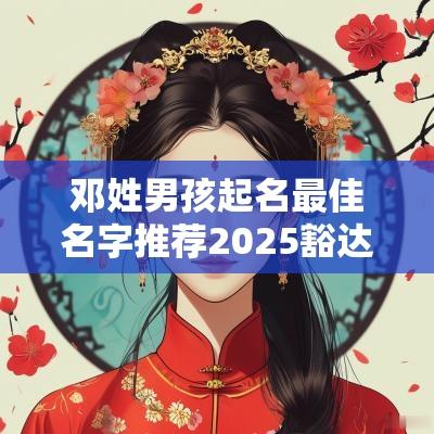 邓姓男孩起名最佳名字推荐2025豁达大度的男宝宝取名