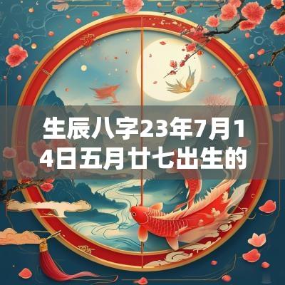 生辰八字23年7月14日五月廿七出生的男孩五行旺缺详解