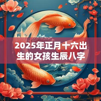 2025年正月十六出生的女孩生辰八字本日五行缺水取名
