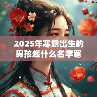 2025年寒露出生的男孩起什么名字寒露出生的男孩取名
