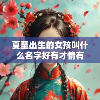 夏至出生的女孩叫什么名字好有才情有内涵的女孩名字推荐