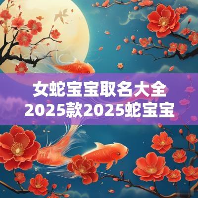 女蛇宝宝取名大全2025款2025蛇宝宝最火女孩名字