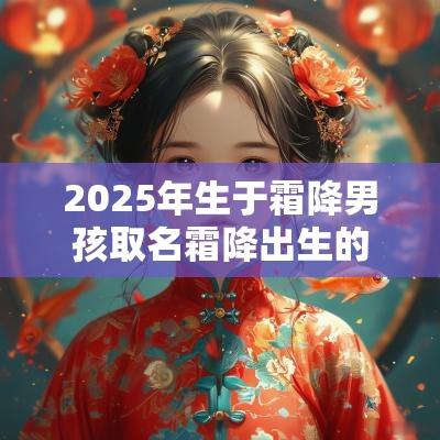 2025年生于霜降男孩取名霜降出生的男孩取什么名字好