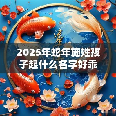 2025年蛇年施姓孩子起什么名字好乖巧懂事的宝宝取名