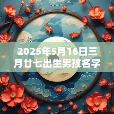 2025年5月16日三月廿七出生男孩名字五行生辰八字