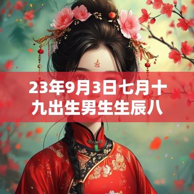 23年9月3日七月十九出生男生生辰八字朗朗上口的名字