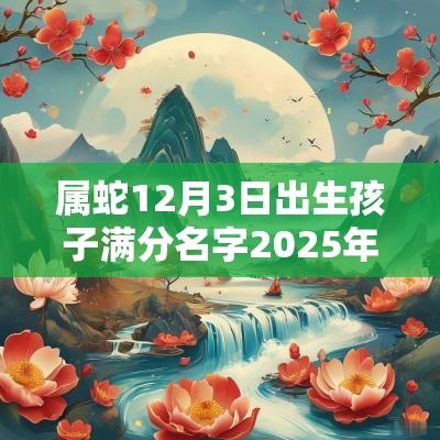 属蛇12月3日出生孩子满分名字2025年属蛇取名宜用字