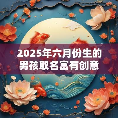 2025年六月份生的男孩取名富有创意的男孩名字大全