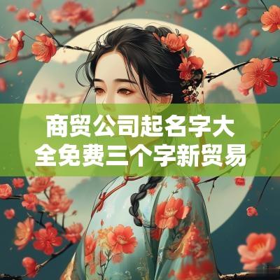 商贸公司起名字大全免费三个字新贸易公司取名字大全参考