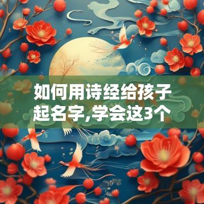 如何用诗经给孩子起名字,学会这3个技巧,起名不再求人！