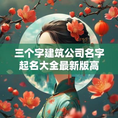 三个字建筑公司名字起名大全最新版高大上的企业名字一览表