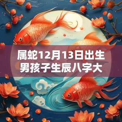 属蛇12月13日出生男孩子生辰八字大气好听的男宝宝名字