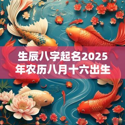 生辰八字起名2026年农历八月十六出生的孩子命理分析