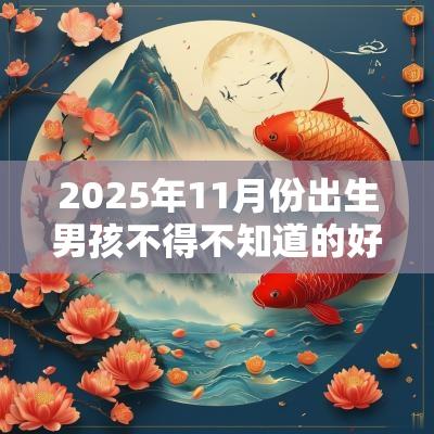 2025年11月份出生男孩不得不知道的好名字起名偏旁