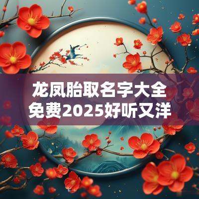龙凤胎取名字大全免费2025好听又洋气的龙凤胎名字