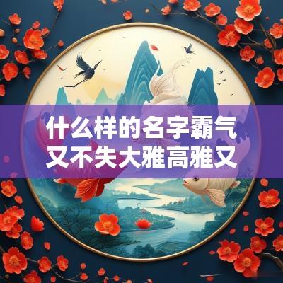 什么样的名字霸气又不失大雅高雅又霸气的女孩名字推荐