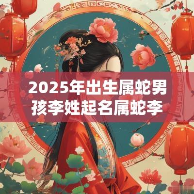 2025年出生属蛇男孩李姓起名属蛇李姓最好的名字男孩
