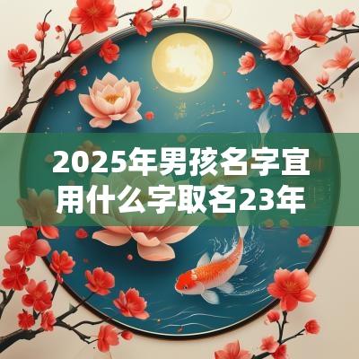 2025年男孩名字宜用什么字取名23年男孩取名字大全