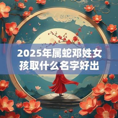 2025年属蛇邓姓女孩取什么名字好出类拔萃的女生起名