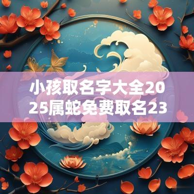小孩取名字大全2025属蛇免费取名23年属蛇女孩名字