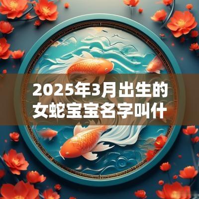 2025年3月出生的女蛇宝宝名字叫什么（精选100个）