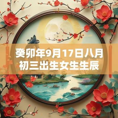癸卯年9月17日八月初三出生女生生辰八字优雅大气的名字