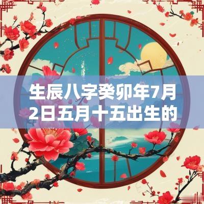 生辰八字癸卯年7月2日五月十五出生的男宝宝五行旺缺详解