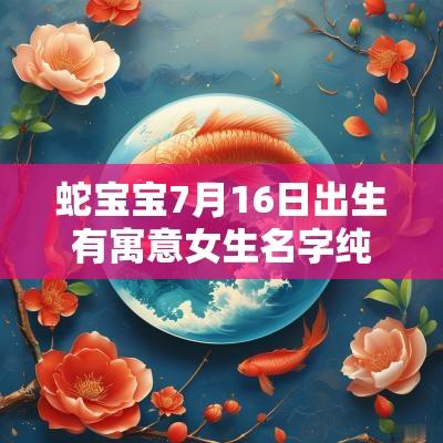蛇宝宝7月16日出生有寓意女生名字纯净的女宝宝取名