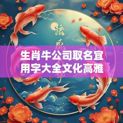 生肖牛公司取名宜用字大全文化高雅内涵的公司名称精选