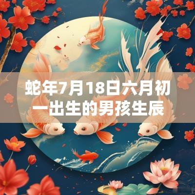 蛇年7月18日六月初一出生的男孩生辰八字缺金的宝宝名字