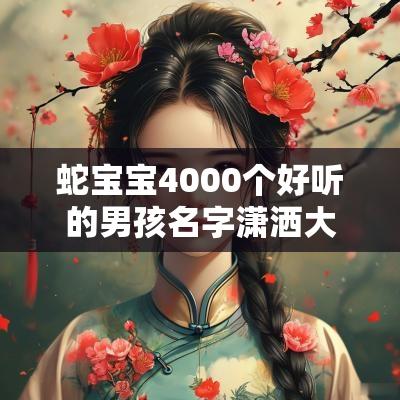 蛇宝宝4000个好听的男孩名字潇洒大气的男宝宝取名